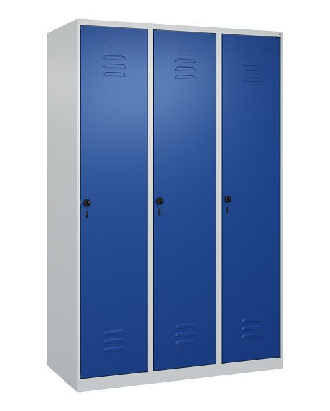 C+P luierkluis Classic PLUS, 3 vakken, 1850x1200x500mm, 7035/5010, veiligheidsdraaigrendel, 080000-32 S10003