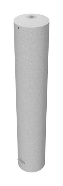 Schake stalen buispaal Ø 273 x 5 mm stationair, thermisch verzinkt / wit gecoat voor inzetting in beton, thermisch verzinkt, totale lengte: 1500 mm, 40271