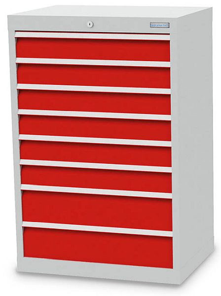 Bedrunka + Hirth ladekast, diepte 500 mm, R 24-16, 680 x 500 x 1019 mm, 8 x lades (6x 100VA, 2x 150VA), draagvermogen 50 kg, 60.620