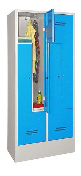 Pavoy Z-Schrank mit Sockel 1850/500/800, 2 Abteile, Drehriegelverschluss, Lüftungsschlitze, 60262-412-022-910