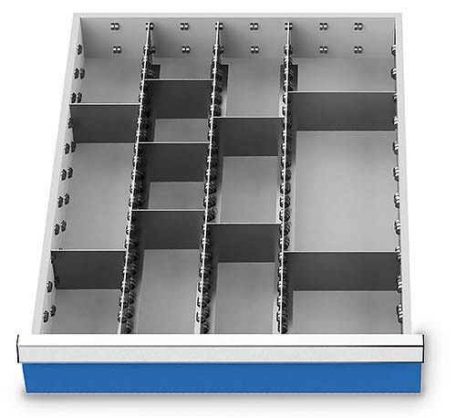 Bedrunka + Hirth lade-inzet T736 R 18-24, voor paneelhoogte 100/125 mm, 3 x MF 600 mm, 7 x TW 100 mm, 2 x TW 150 mm, 116BLH100