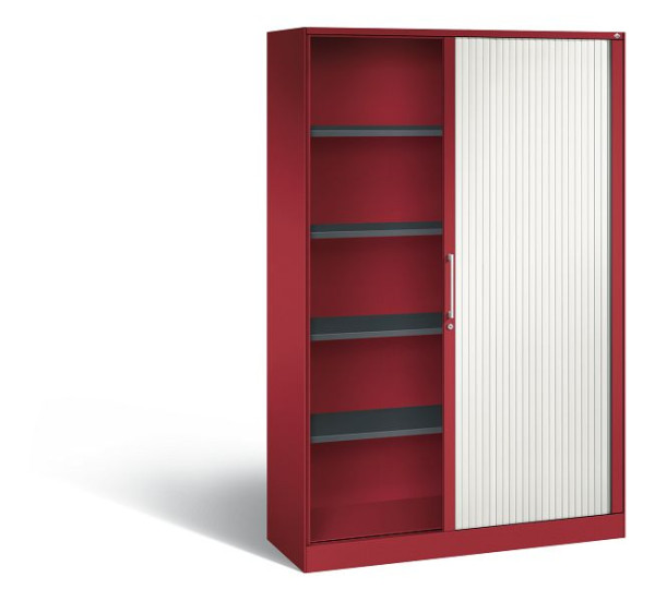 C+P rolluikkast Asisto, H1980xB1200xD435mm, kleur: robijnrood/verkeerswit, beugelgreep, 5 niveaus, 143001-000 S10096
