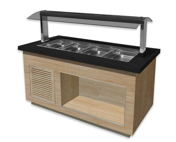 Saro saladebar voor 4x 1/1 GN, model PREMIUM LINE SB-K170 EIKEN, 366-2705