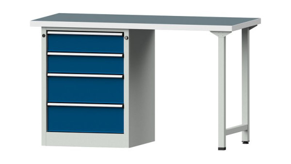 ANKE werkbanken combinatie werkbank, model 816 V, 1500 x 700 x 890 mm, RAL 7035/5010, UBP 40 mm, 415.009