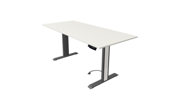Kerkmann sta-/zittafel Move 1 Advance 180 x 80 cm frame antraciet, tafelblad wit, 10251010