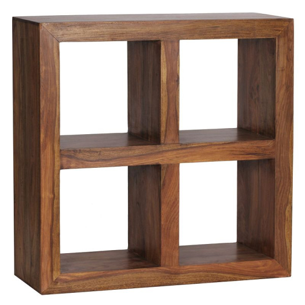 Wohnling staande plank MUMBAI massief sheeshamhout 82 cm hoog 4 planken design houten plank natuurproduct, WL1.209