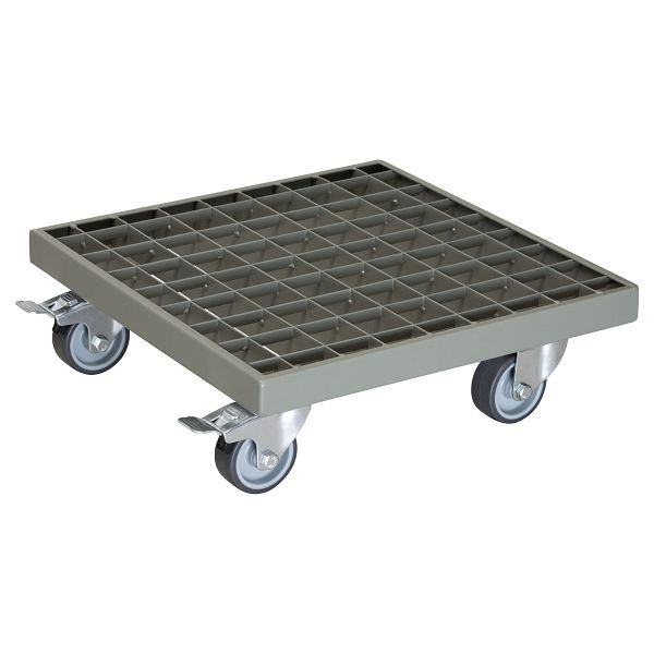 WAGNER Multi Roller GH 7016 290x290mm, Gitterrost, moss grey 4 Apparaterollen, Raddurchmesser 50mm, soft, 2x Feststellbremse, Tragkraft 200kg, 20701601