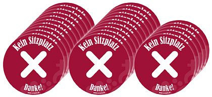 Contacto Schild ''Kein Sitzplatz'', selbstklebend, 10 cm, VE: 25 Stück, 7593/251