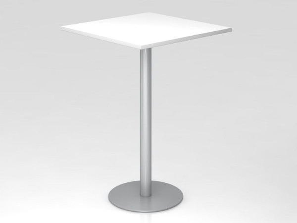 Hammerbacher bartafel 80x80cm wit/zilver, frame: zilver, VSTH88/W/S