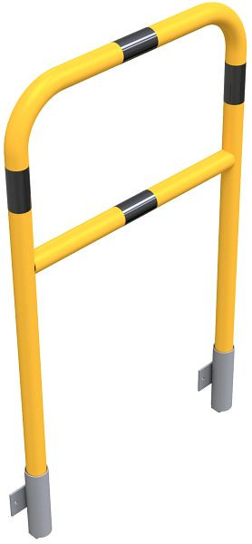 Schakedeflectorbeugel van staalbuis Ø48mm, breedte: 700mm, totale hoogte: 1200mm, met dwarsbalk, thermisch verzinkt, voor wandmontage, 448_21WBG