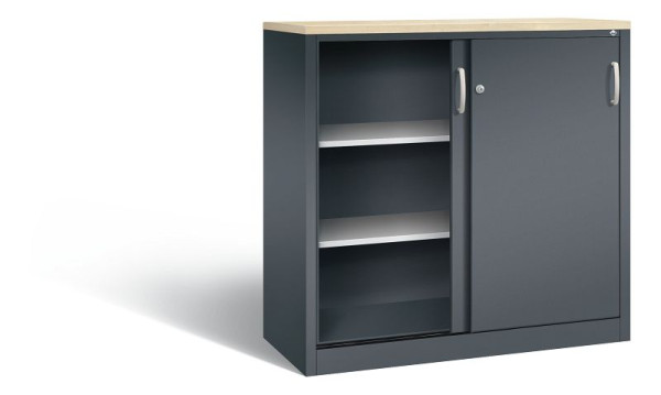 C+P dressoir met schuifdeuren Acurado, H1200xB1200xD500mm, kleur: antracietgrijs, beugelgreep, 3 niveaus, 2057-1200 S10346