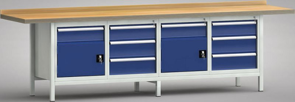 KLW professionele werkbank - 3000 x 700 x 845 mm L x D x H, WP427N-3000M45-E1651