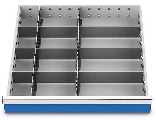 Bedrunka + Hirth lade-inzet T736 R 24-24, voor paneelhoogte 150/175 mm, 2 x MF 600 mm, 3 x TW 100 mm, 3 x TW 200 mm, 3 x TW 300 mm, 147BLH150