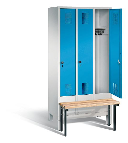 C+P garderobe Evolo, H1850xW900xD815mm, kleur: lichtgrijs / lichtblauw, 48030-30 S10006