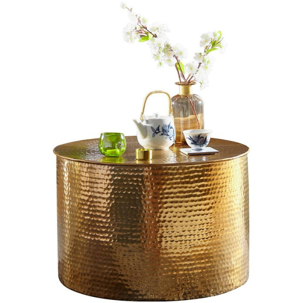 Wohnling salontafel RAHI 61 x 40,5 x 61 cm aluminium goud oosters rond, WL5.483