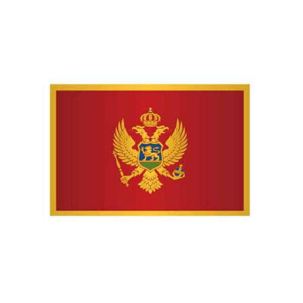 Stone HGS Montenegro landvlag, 150 x 250 cm (liggend formaat), met touw en lus, FlagTop 110 g/m², voor vlaggenmasten vanaf 8 m, zonder ajourzoom, 27282