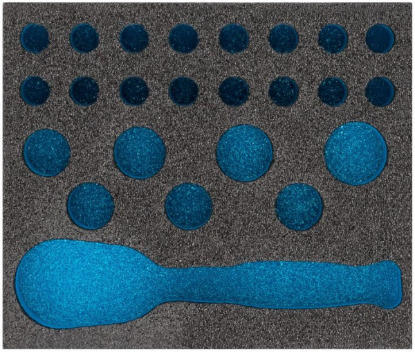Hazet 2-componenten zachtschuim inleg, 2-componenten zachtschuim inleg, leeg voor 863 MBIT/25 Afmetingen / lengte: 95 mm x 80 mm, 163-431L