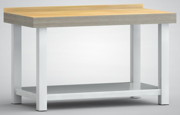 KLW professionele werkbank voor zwaar gebruik, 1500 x 800 x 900 mm L x D x H, met legbord over het gehele oppervlak, WPX05N-1500M100-X7000