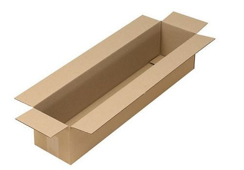 TransPak golfkartonnen vouwdoos 1-wandig, binnenmaat 700 x 150 x 150 mm, kwaliteit 1.30B, verpakking: 20 stuks, 299317