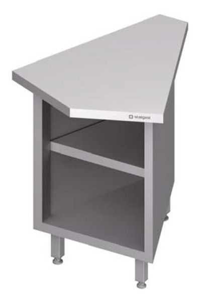 Stalgast binnenhoekmodule 45° "Free Flow" met open onderkast 644x814x880 mm RVS deksel, FF06125
