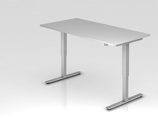 Hammerbacher elektrisch zit-sta bureau 160x80cm grijs, werkhoogte 73 - 119 cm, VXMST16/5/S