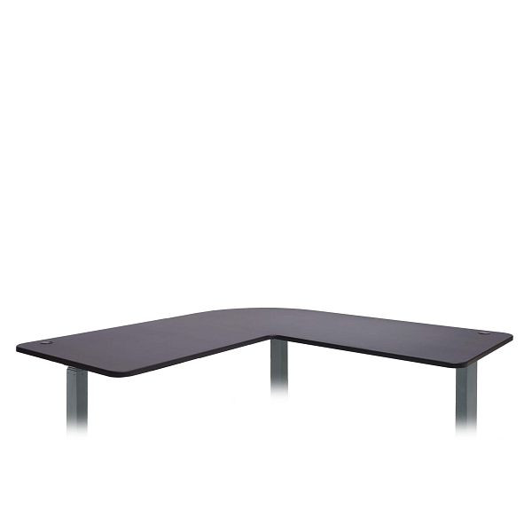 Mendler tafelblad HWC-D40 voor hoekbureau, bureaublad, 90°, zwart, 62776