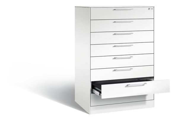 C+P archiefkast Asisto, H1310xB800xD600mm, kleur: verkeerswit, beugelgreep, 146223-824 S10040
