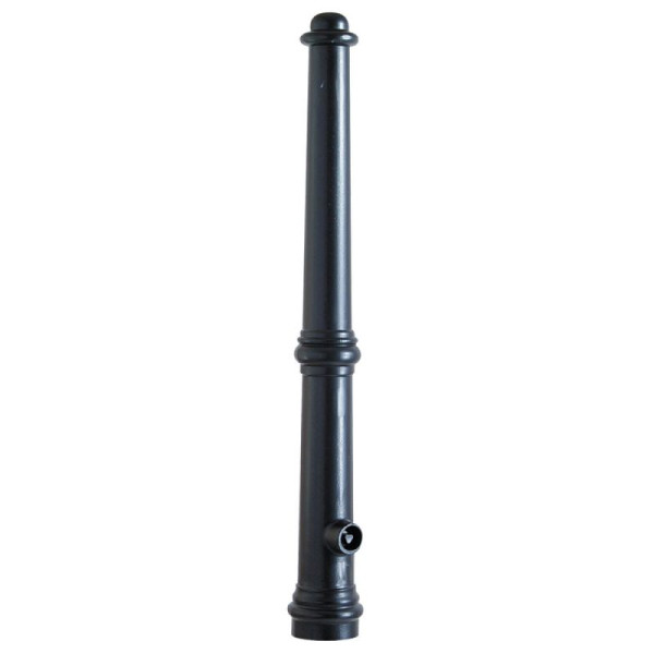 Stone HGS stijlpaal van aluminium, conisch Ø 60/110 mm, met driehoekslot, DIN 3223/ondersluiting, wit met rode lichtstrips, 2 oogjes, 490fbsonder-rw-2
