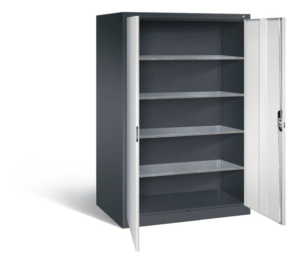 C+P gereedschapskast Acurado, H1950xB1200xD800mm, kleur: zwartgrijs/lichtgrijs, verzonken handgreep, 8934-00 S10217
