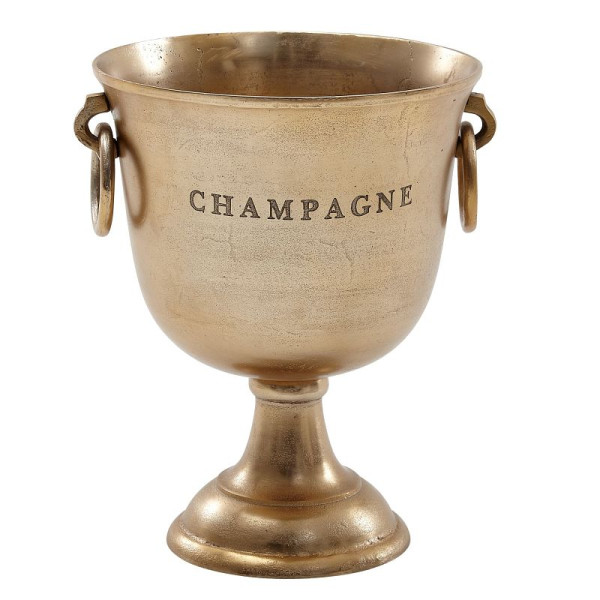 Wohnling champagnekoeler goud 28,5 x 37,5 x 28,5 cm massief aluminium champagnekoeler grote flessenkoeler drankenkoeler tafel WL6.467