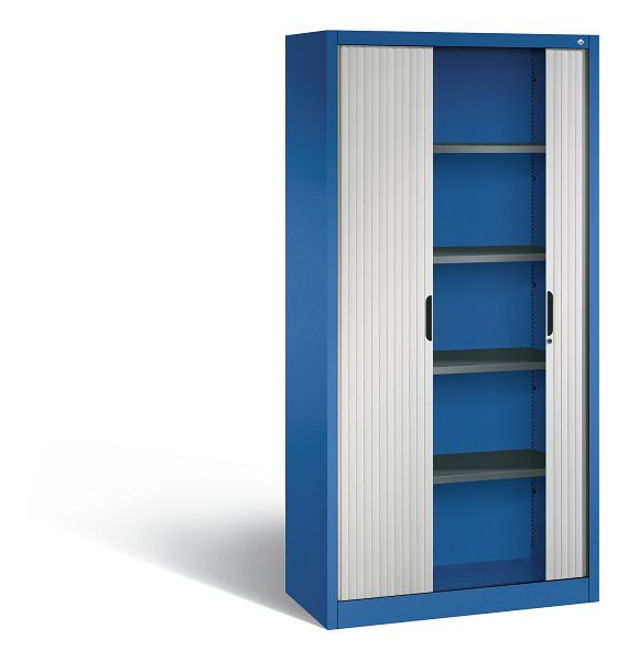 C+P rolluikkast Omnispace, H1980xB1000xD420mm, kleur: gentiaanblauw/lichtgrijs, verzonken greep, 5 niveaus, 3202-00 S10354