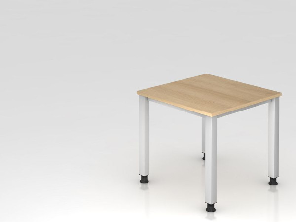 Hammerbacher bureau 4-poots vierkant 80x80cm eiken, rechthoekige vorm, VQS08/E/S