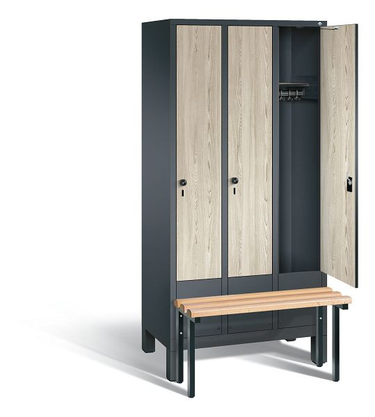 C+P Evolo kleerkast, H1850xB900xD815mm, kleur: antracietgrijs / Sen ash decor, 48030-30 S10197