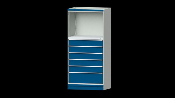 ANKE werkbanken basiskast modulair kastsysteem, model 4003, 1015 x 720 x 2200 mm, RAL 7035/5010, 631.234