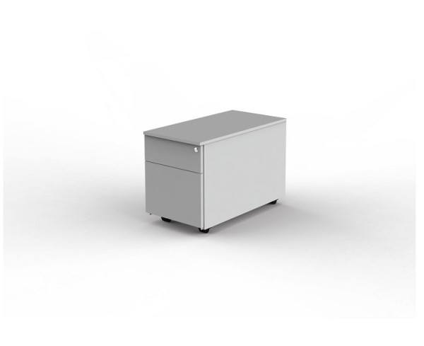Kerkmann rolcontainer met centrale vergrendeling, fris, met 1 lade, B 430 x D 800 x H 540 mm, lichtgrijs, 12454911