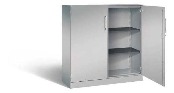 C+P vleugeldeurkast Asisto, H1310xB1200xD435mm, kleur: wit aluminium, beugelgreep, 3 niveaus, 141031-000 S10123