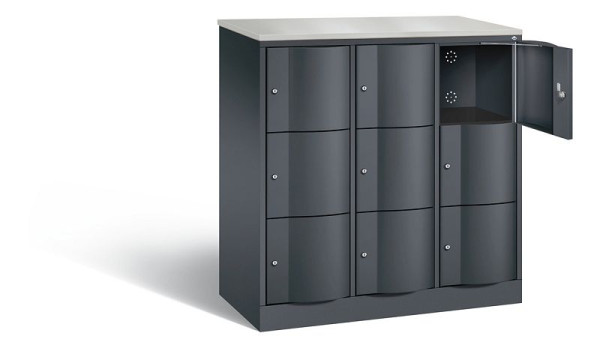 C+P lockerkast Resisto, H1255xB1148xD540mm, kleur: zwart-grijs, 8573-372 S10691