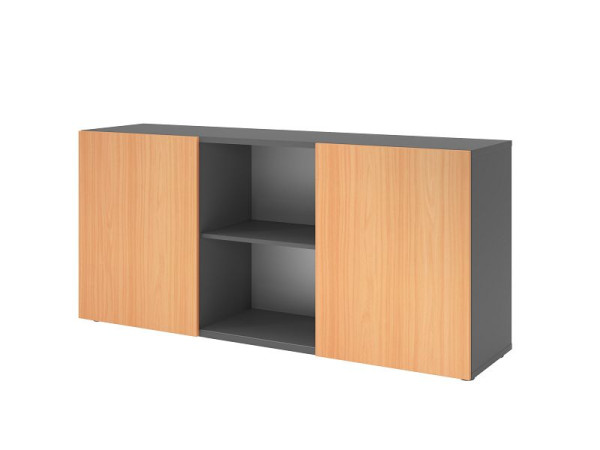Hammerbacher dressoir met schuifdeuren 1780, 2 OH, romp: grafiet / voorkant: beuken, 160 x 42 x 74,8 cm (BxDxH), V1780/G/6
