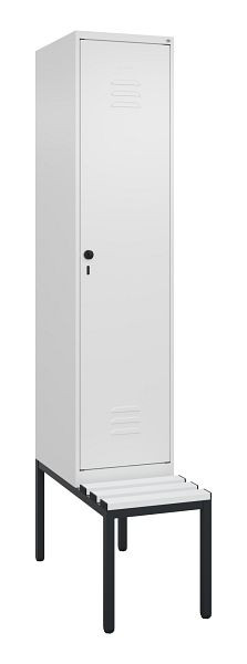 C+P luierkastje Classic PLUS met middenverdeler, bank, 2120x400x815mm, 9016/9016, veiligheidsdraaigrendel, 0800507-12F S10044