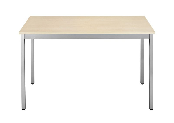Bisley MULTI Desking multifunctionele tafel, rechthoekig 19 mm, MP esdoorn decor, aluminium frame, H 740 x B 1600 x D 800 mm, MT1608MP300