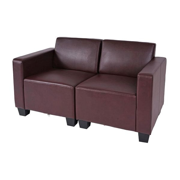 Mendler Modular 2-zitsbank Couch Lyon, kunstleer, roodbruin, 75175+75176