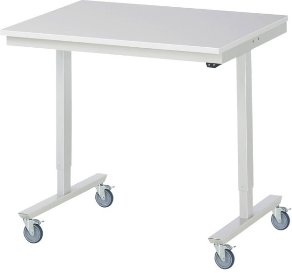 RAU verrijdbare werktafel adlatus 150 kg, 1000x800x852-1252mm, M-plaat-22 mm, 08-AT-100-080-M-4LF