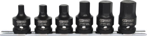 KS Tools 1/2" slagdoppenset, kort, 6-delig, 515.1102