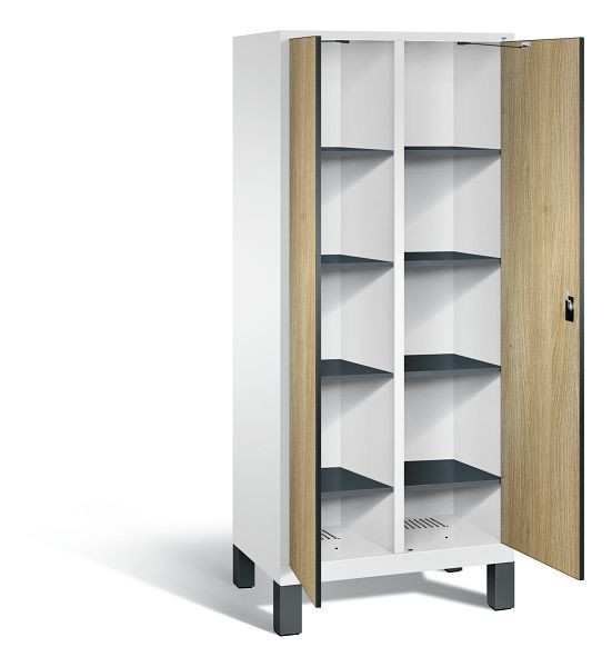 C+P washok Evolo, H1850xW810xD500mm, kleur: verkeerswit / decor eiken Sereno, 48012-22B S10043