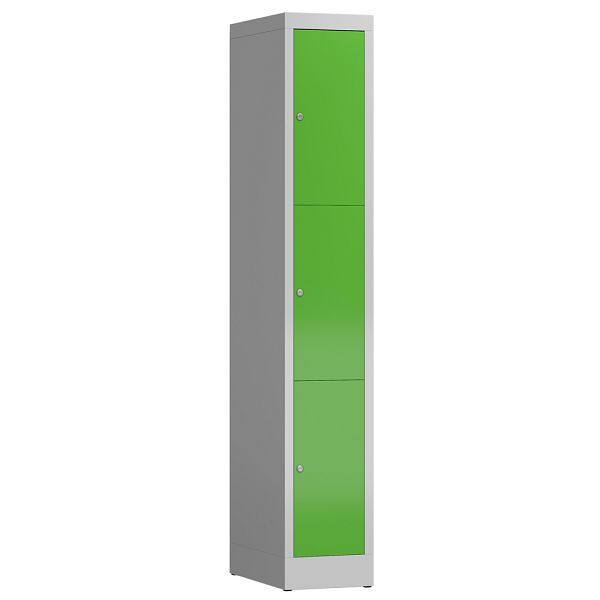 Lüllmann ClassiX lockerkast, 1 compartiment, 3 compartimenten, 1800 x 310 x 500 mm, lichtgrijs/geelgroen, X-520315