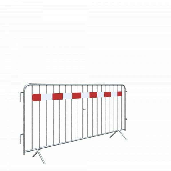 Schakebarrière type E, gemaakt van 25 mm stalen buis, met 100 mm touchbar, rood/witte folie, type RA2/B, 419_010E2