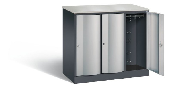 C+P locker Resisto, H1077xW1148xD540mm, kleur: zwart grijs/wit aluminium, 8271-372 S10067
