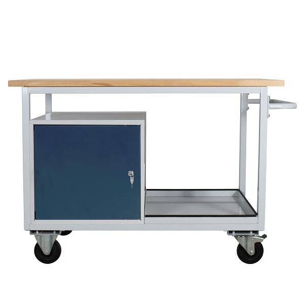 ADB Mobiele Eko werkbank "tafelwagen type" met 1 deur en plank, RAL 7035/7016, 42922