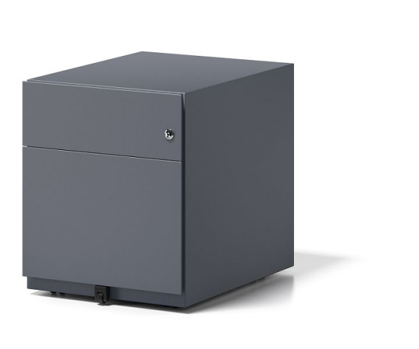 Bisley rolcontainer Note™ met handgreep, 1 universele lade, 1 HR lade, antracietgrijs, NWH59M7SF634
