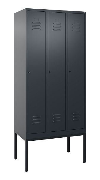 C+P luierkluis Classic PLUS met middenwand, frame, 3 vakken, 2120x900x500mm, 7016/7016, cilindersloten, 0800307-30F S10027